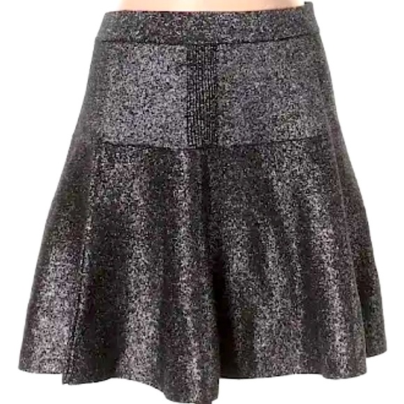 Candie's Black Sparkle Retro Y2K Skater (Size Large) Stretch Mini Skirt - Picture 1 of 12